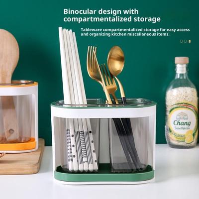 Utensil Holder Cutlery Drainer Kitchen Tableware Storage Bucket Plastic Chopstick Spoon Storage Rack Detachable Kitchen Tools
