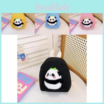 Adorable Cartoon Plush Panda Backpack For Kids With Breathable Canvas Material