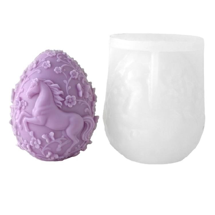 

Silicone Horse Theme Relief Mold with Elegant Pattern for Candle Making Easy Released Candle Soap Candy Crafts Making 1