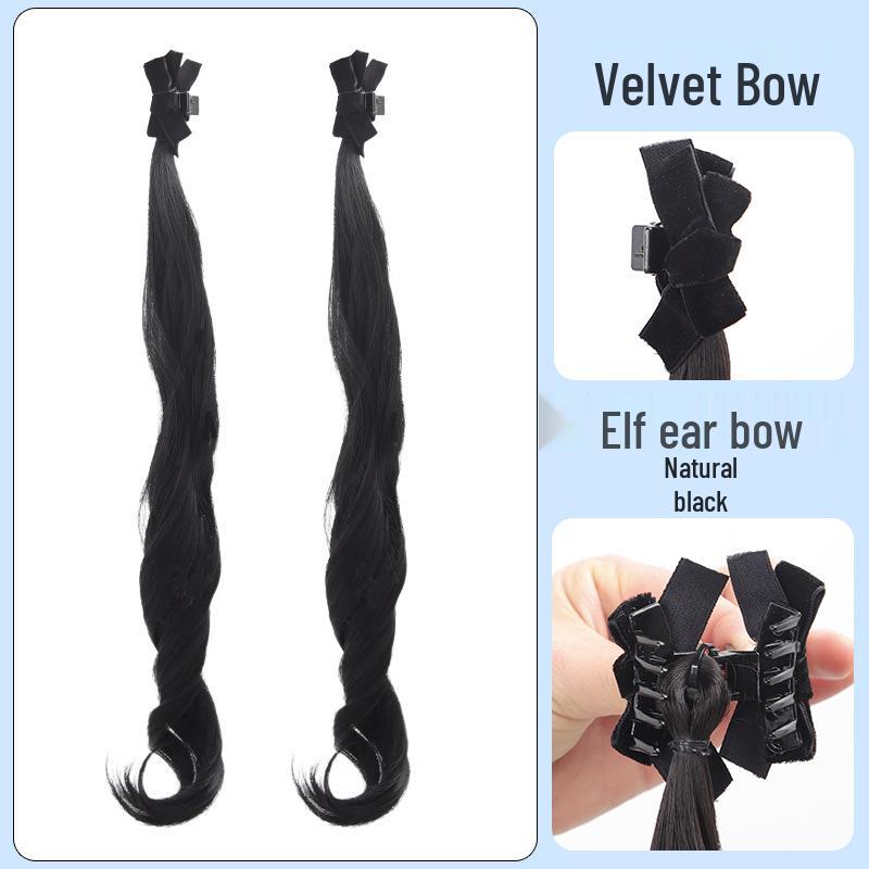 

Заколки-косички эльфийские уши: Волнистые, кудрявые и украшенные бантами наращенные волосы для девочек