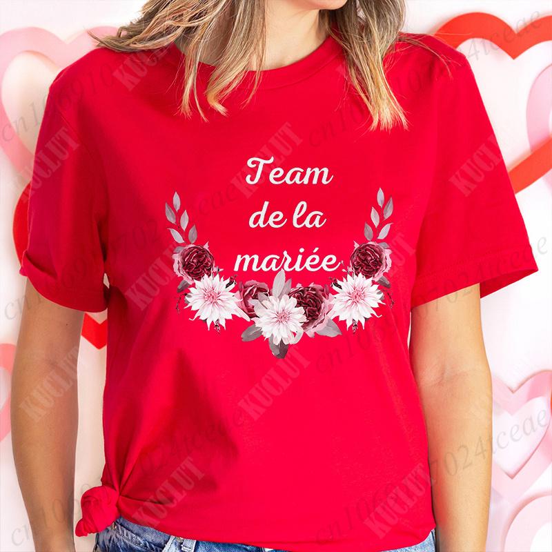 French Bridal Wedding Team Bride Tops Women Bachelorette Party Tshirt Future Bride Bridesmaid T-shirt Single Farewell EVJF Tees