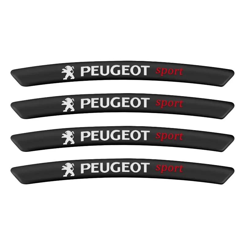 For Peugeot Car Styling Auto Wheel Hub Badge Tire Rim Stickers Accessories For Peugeot 206 207 307 3008 2008 308 407 408 508 301