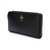 Gucci Animalier Zip Around Wallet Black Leather Gold Bee Emblem Designer Long Wallet 523667-DJ20T-1000