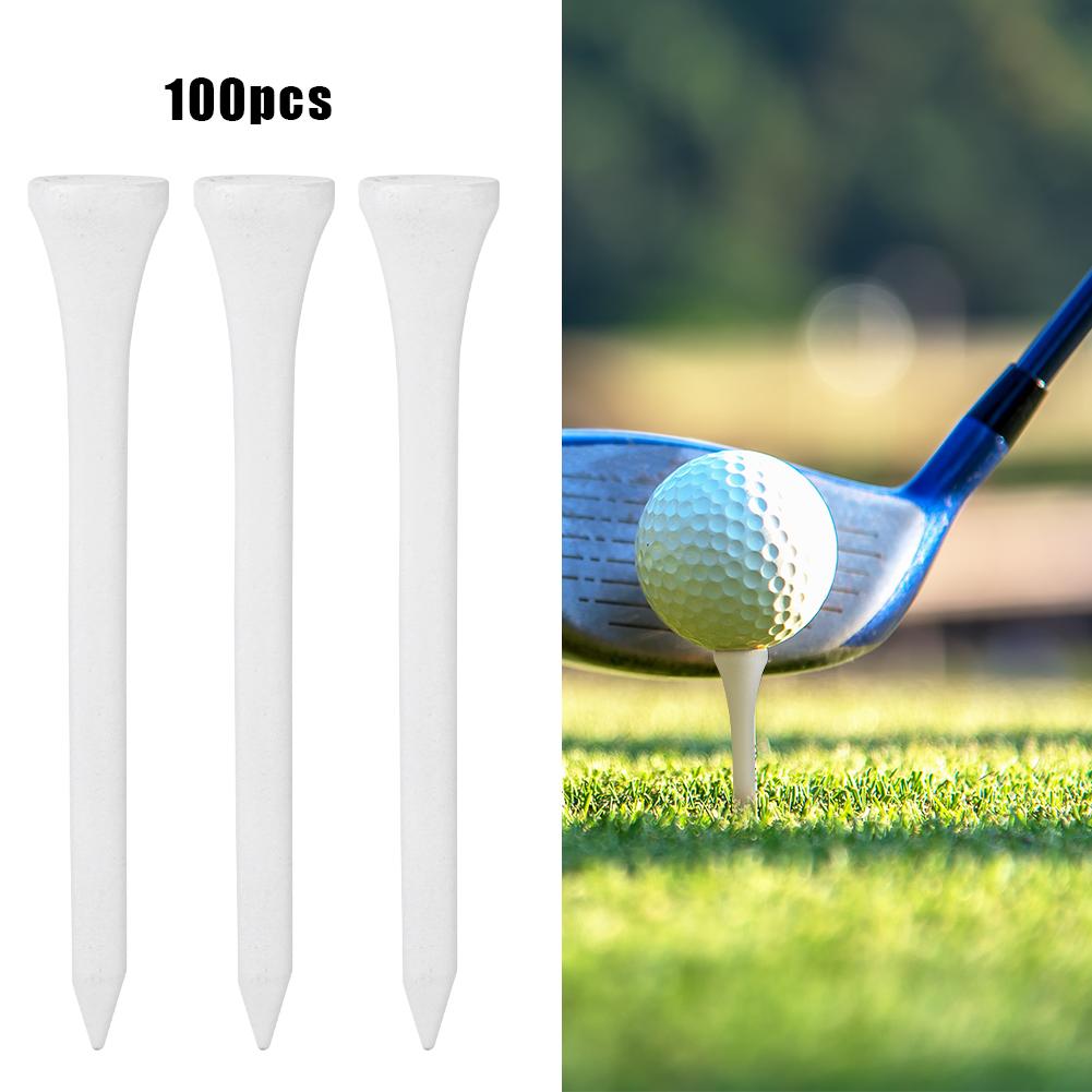 100 pcs 70mm Wooden Wood Golf Tees Training Practice Ball Holders for Beginners Golfers