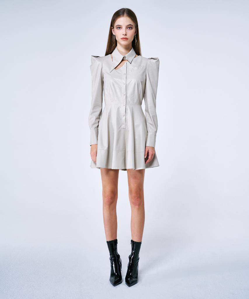 Kwajipyuliti Vegan Leather Flare Dress