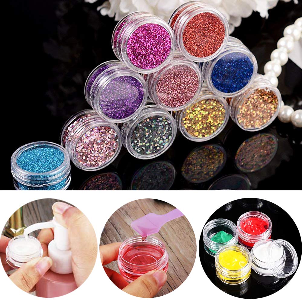 Wopanxye Cream Cream Cosmetic Refill Lip Small Cream Handmade Cosmetic Set of Clear Storage Small Transparent White Lid Included Container, Jar,