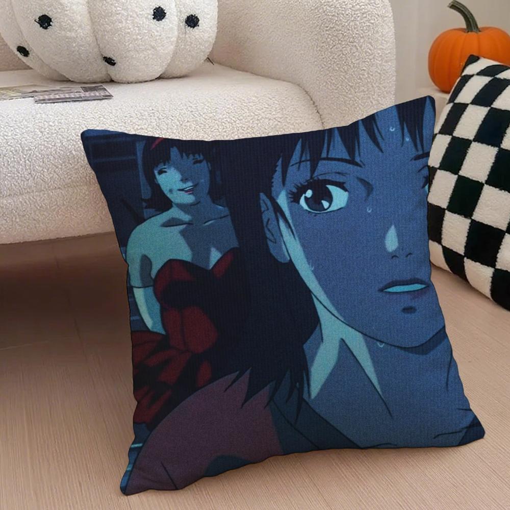 Anime Kon Satoshi PPerfect BBlue Cushion Cover Throw Pillow Cover Hidden Button Durable Polyester Chair Cushion
