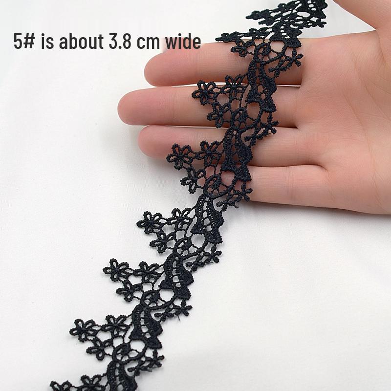 Handmade Black Lace Trim for DIY Jewelry & Clothing, Doll Clothes, Shoe Decoration, Fabric Flowers