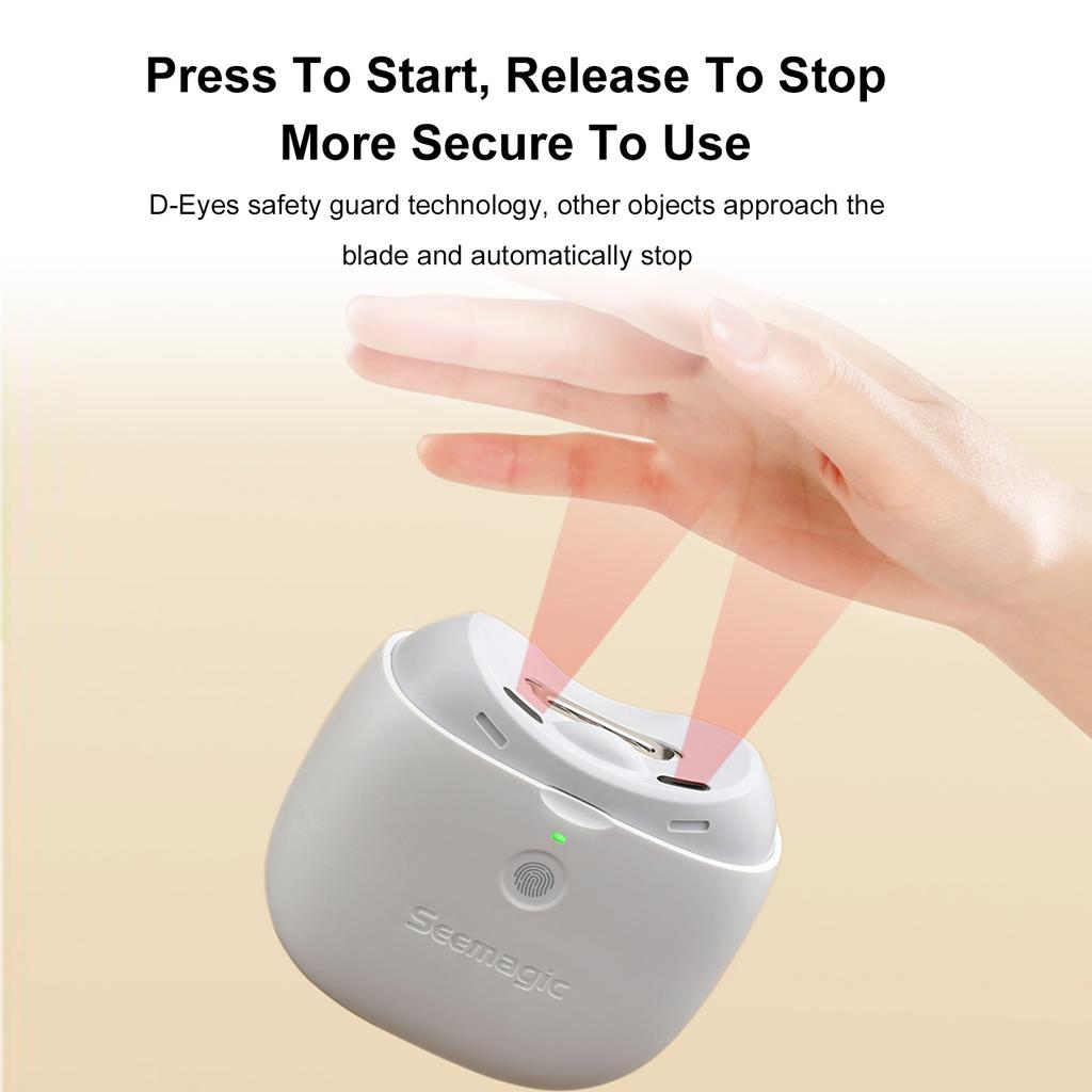 Electric Nail Clippers Automatic Fingernail Trimmer with Light Fingernail Cutter and File 2In1