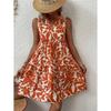 Elegant Sleeveless V Neck Floral Print Boho Mini Dress Summer Ruffle A Line Party Tank Dress Large Size Women Casual Loose Oversize Beach Sundress
