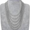 Collana a Catena Tennis da Uomo 4mm Fila Singola Zirconi, Gioielli in Lega di Zinco Eco-sostenibile
