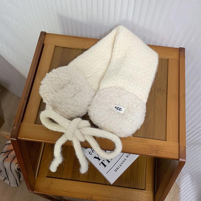 Korean Style Lambswool Lace-up Earmuffs - Warm, Versatile Ear Protection for Autumn/Winter Riding