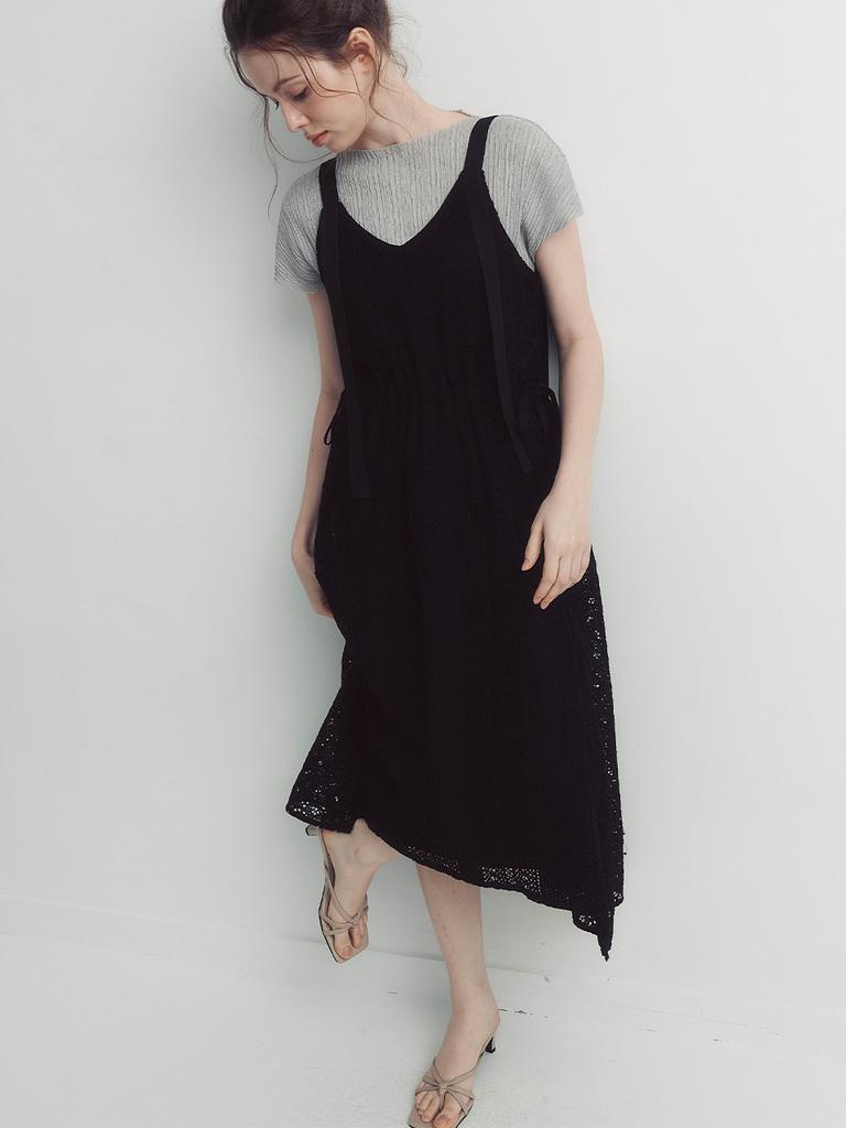 September Twenty Lace Layered Dress (Black)