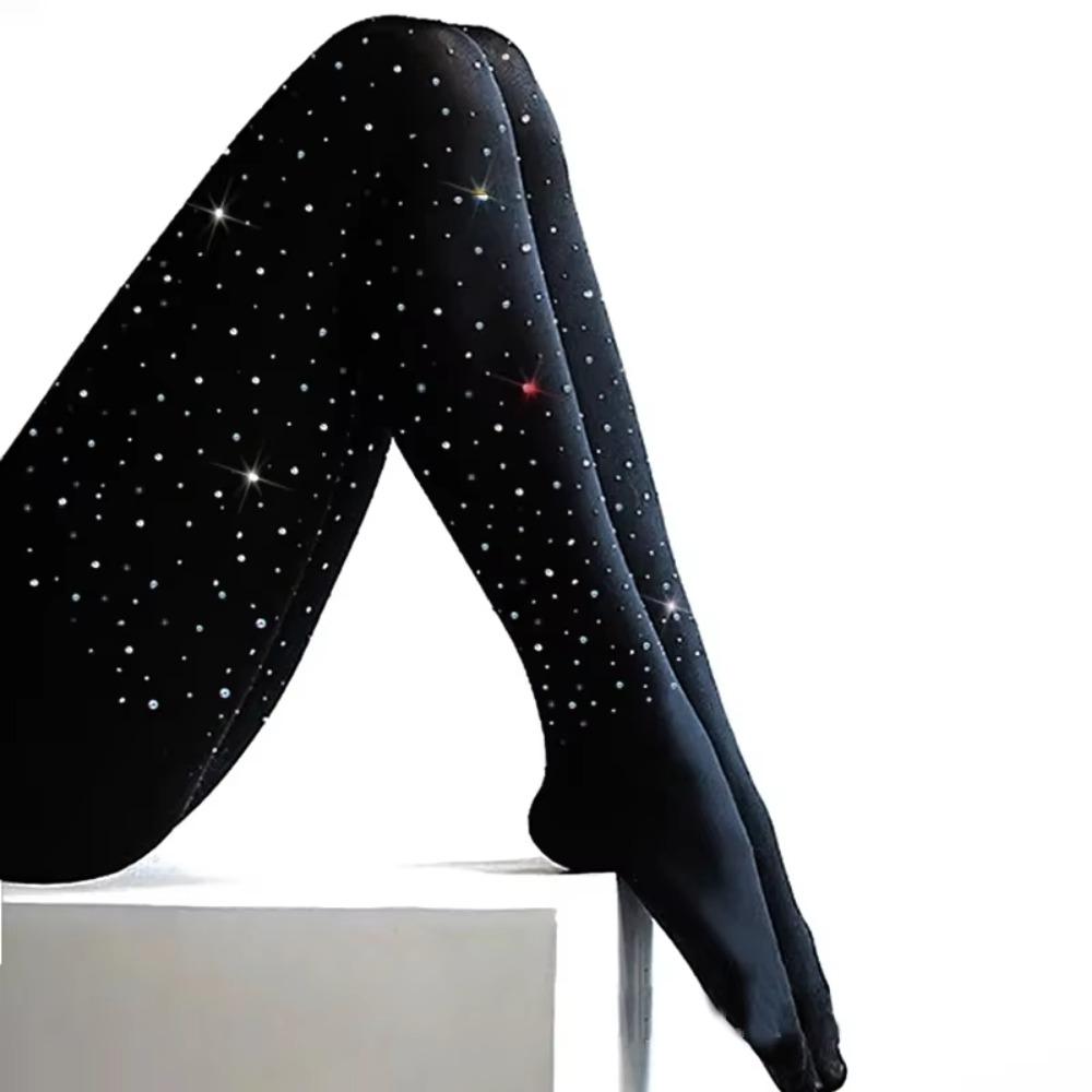 Gymnastics Figure Skating Pants Pantyhose Rhinestone Tights Ice Skating Socks Autumn Winter