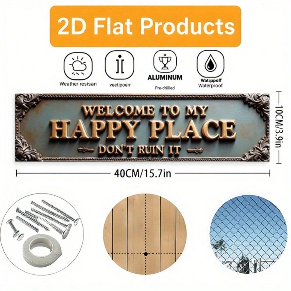Vintage Aluminum Sign Floral Metal Wall Art Decorative Plaque For Home Porch Outdoor Indoor