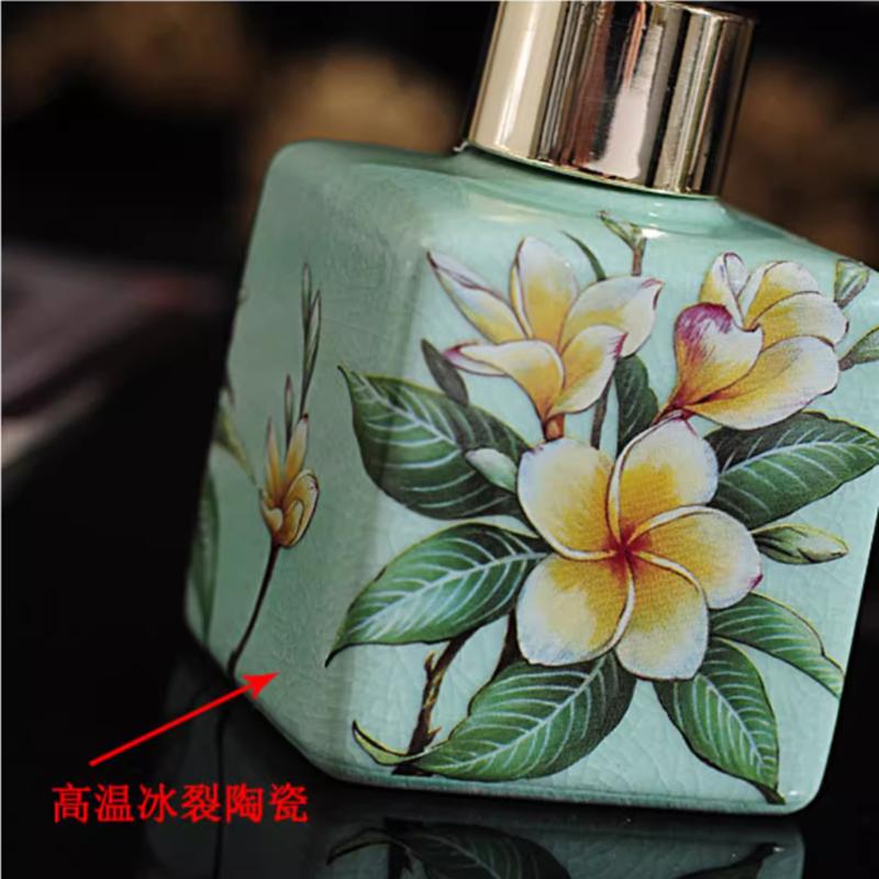 Ice Crack Ceramic Art Lotion Bottle, Bathroom Accessories, Shampoo Bottle, Soap Dish, Household, Travel, Independent Bottle