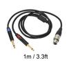 Y Splitter Dual 6.35mm Male To XLR Female 24K Gold Plated Microphone Splitter Cord  for Microphone
