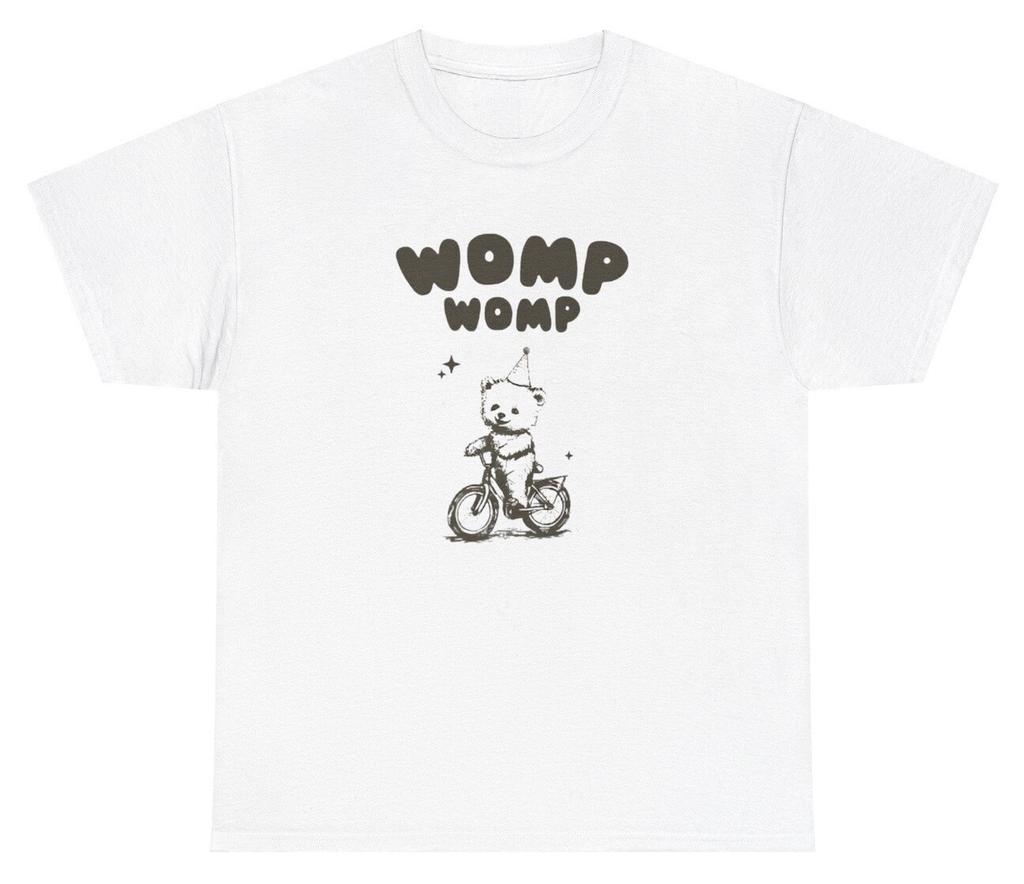 Womp Womp Bjørn Sykler T-skjorte Morsom Tåpelig Merkelig Y2K Gen Z Humor Tee