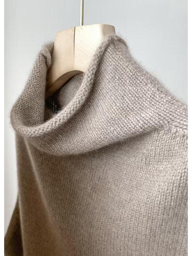 Plus Size Women's Wool Vest - Korean Style High-Neck Knitted Sweater