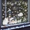 Christmas Pvc Window Sticker With Cartoon Santa Balls Santa Claus For Decor