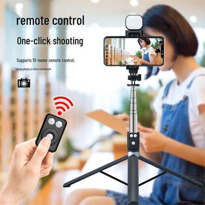 Anti-Shake Extendable Bluetooth Selfie Stick Tripod for Live Streaming and Travel A12