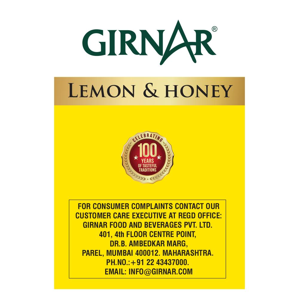 Girnar Green Tea Lemon & Honey Vegan 25 Tea Bags Pack of 1 Caffeine Free Refreshing Hot Drink