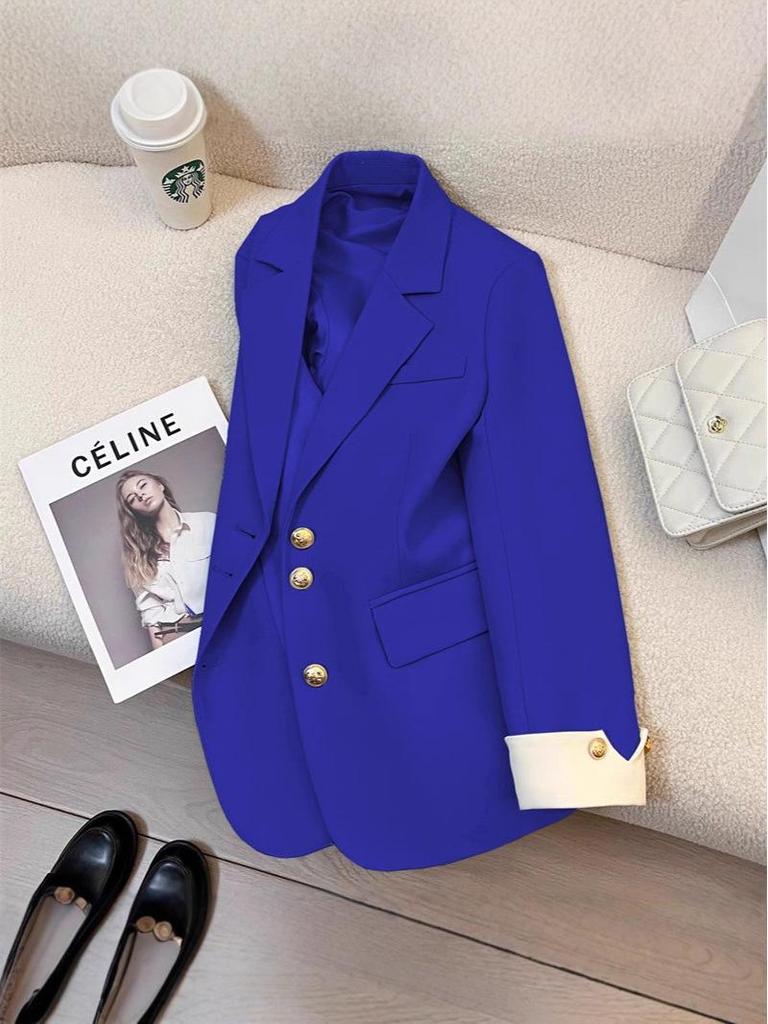 Spring/Autumn 2025 Korean-Style Loose Fashion Suit Jacket - Versatile Casual High-End Design