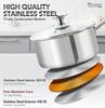 MICHELANGELO Stainless Steel Saucepan Set with Lid, Triple Bottom Stainless Steel Base, Scald-proof Double Rivet Handles