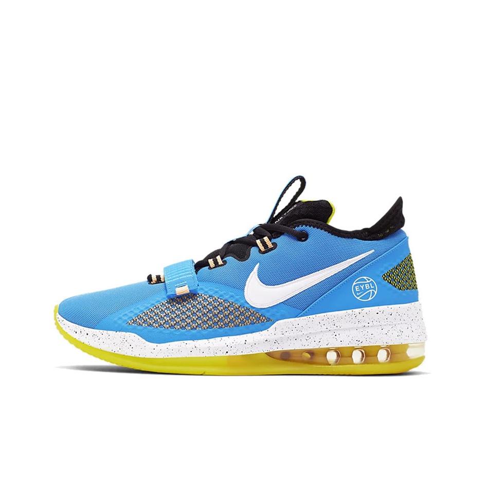 Nike Air Force Max Low Mode Vielseitig Rutschfest Leicht Low-Top Basketballschuhe Herren Sneaker Blau Gelb BV0652-400