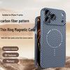 Apple 17 Pro Max Carbon Fiber Magnetic Phone Case with Lens Film for iPhone 15/14