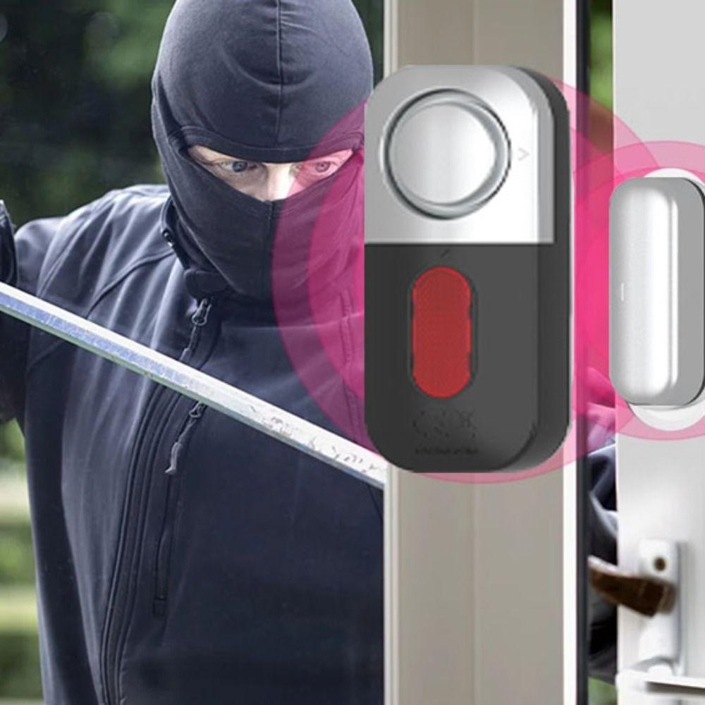 Magnetic Sensor Burglar Alarm High Decibel Detector Battery Powered Door Magnetic System Wireless Plastic High Decibel Alarm
