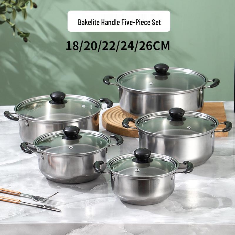 Gold Stainless Steel 10-Piece Cookware Set: Multi-Purpose Stockpot & Saucepan Gift Set
