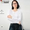 Woodpecker Women's V-Neck Pure Cotton Long Sleeve T-Shirt