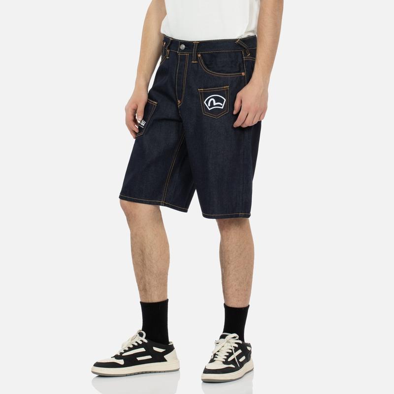 Evisu Denim Shorts Men's Denim Blue Moderate 2ESHTM4DS7052RXDN