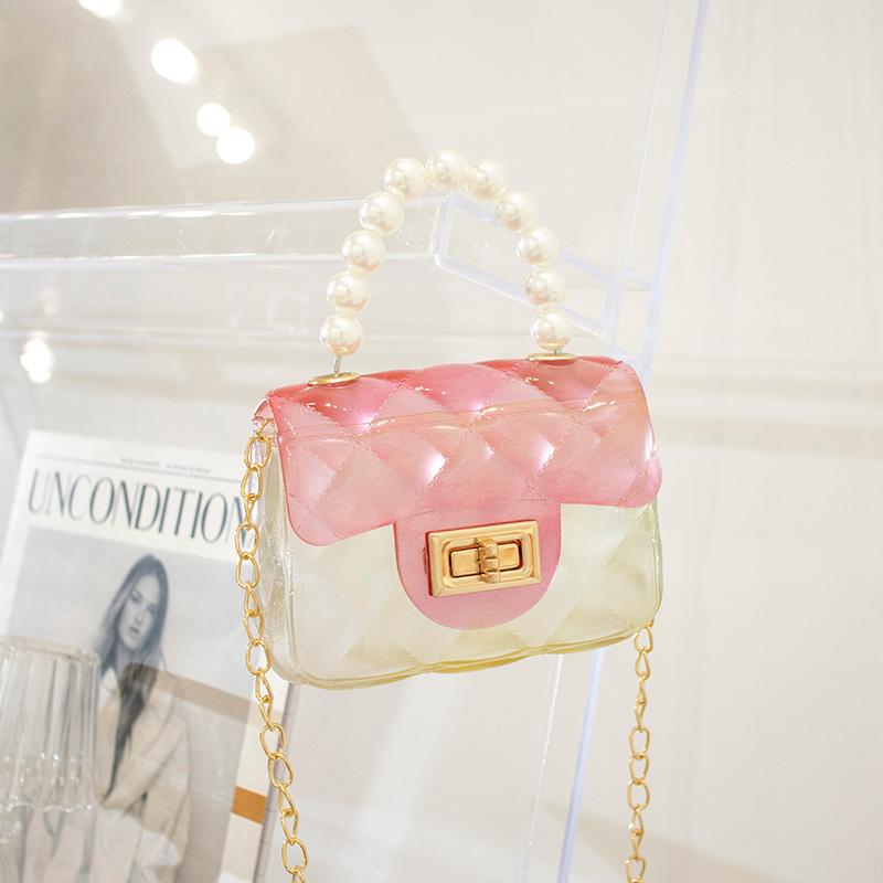 Cozy Up Transparent Jelly Bag Pearl Women's Handbag Candy Color Crossbody Bag