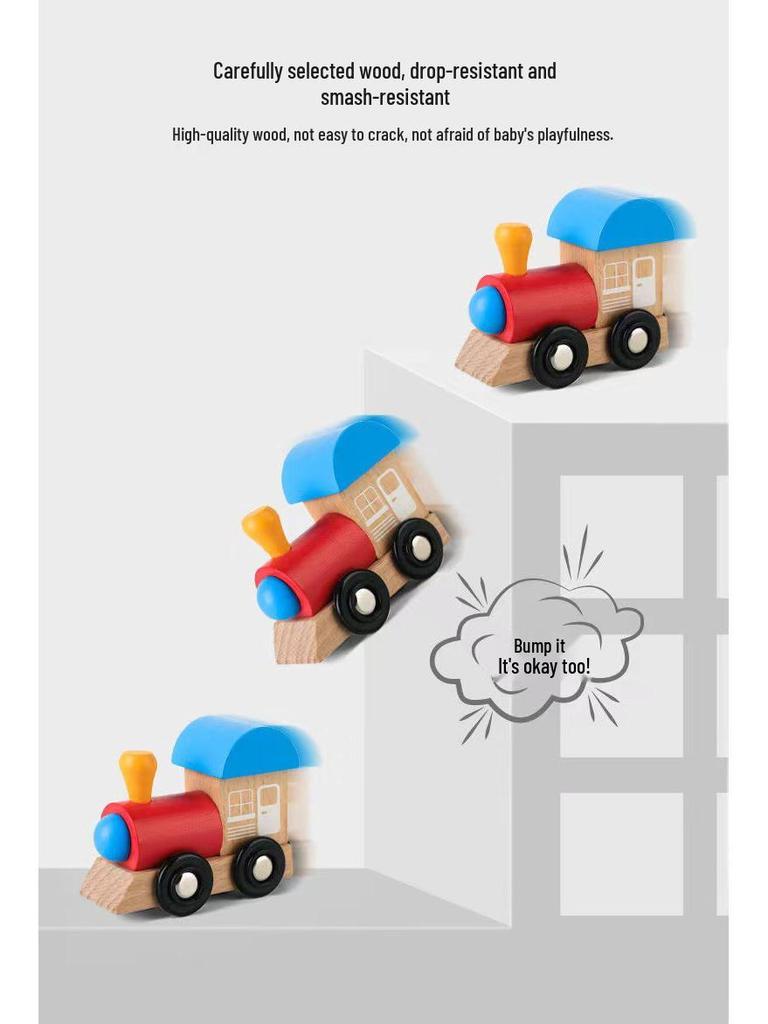 Magnetic Train Toy for Kids - Iron Educational Building Blocks Track, Suitable for Ages 1-6.