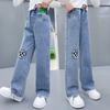 Girls' Jeans, Children's Pants, Spring and Autumn, Big Children's Trousers