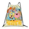 Custom S-Sponges Anime Bobes Drawstring Bags Men Women Lightweight Cartoon Sports Gym Storage Backpack