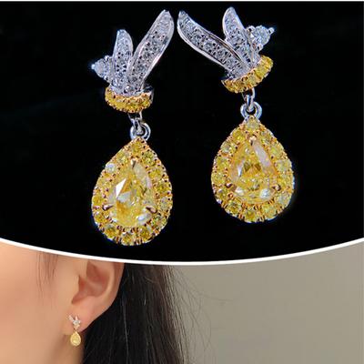 Funkelnde Kristall Schmetterling Wassertropfen Ohrringe für Frauen Schmuck Mode Silber 925 Sterling Ohrring Mädchen Party Zubehör
