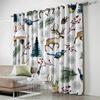 Christmas Carnival Christmas Tree Snowman Curtain Hat Gift Red Living Room Kids Bedroom Window Decor Curtain 2 Panel