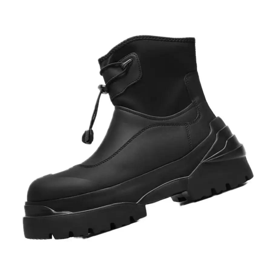 New  Men's Retro High-top Heightening Thick-soled Outdoor Function Wind Elastic Elastic Platform Boots