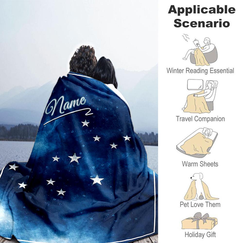 Starry Sky Personalized Name Blanket Cozy Customizable Blanket Soft Warm Cozy Perfect for Seaside Couch Sofa Chair Ideal for All Seasons