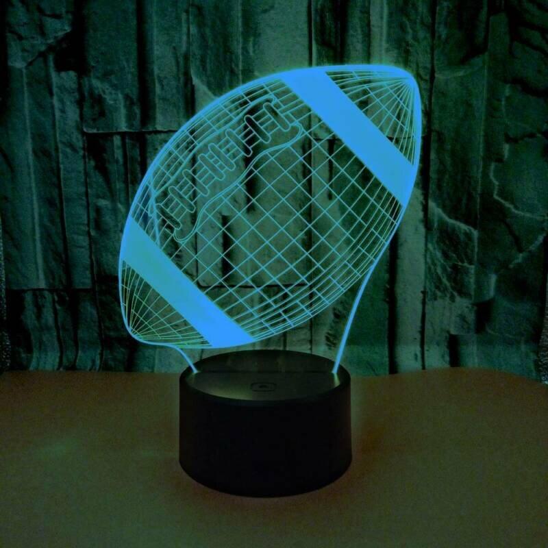 Rugby 3D Illusion LED Touch Lamp Colorful Touch Night Light Bedroom