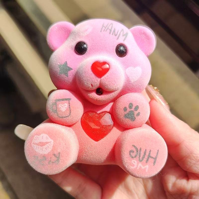 Pacifier-Shaped Glowing Bear Keychain A Popular And Adorable Recording Doll.