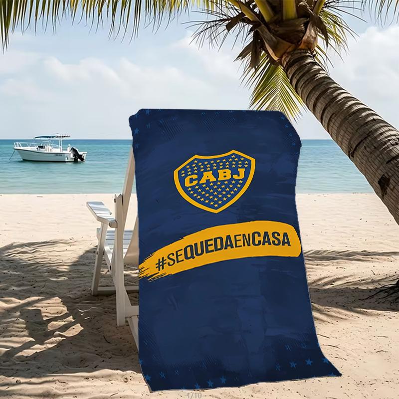 Beach Towel with Club Atlético Boca Juniors Pattern - soft,absorbent,machine washable Lightweight&Modern,swimming,Travel Essentials