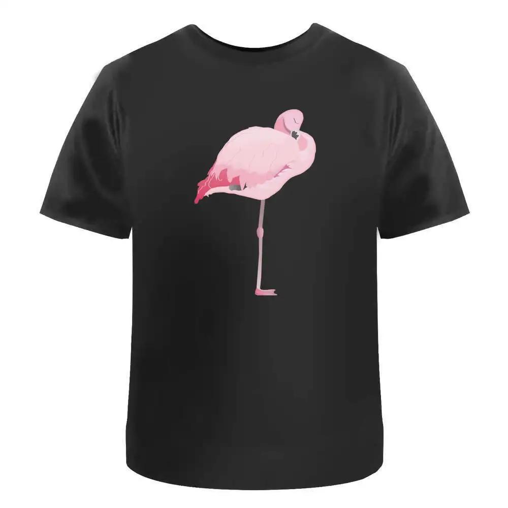 Slapende Flamingo Katoenen T Shirt Voor Heren Dames Ta022698