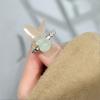 Gourd Imitation Jadeite Open Ring Women'S Niche Design High-End Light Luxury Full Diamond Zircon Ring