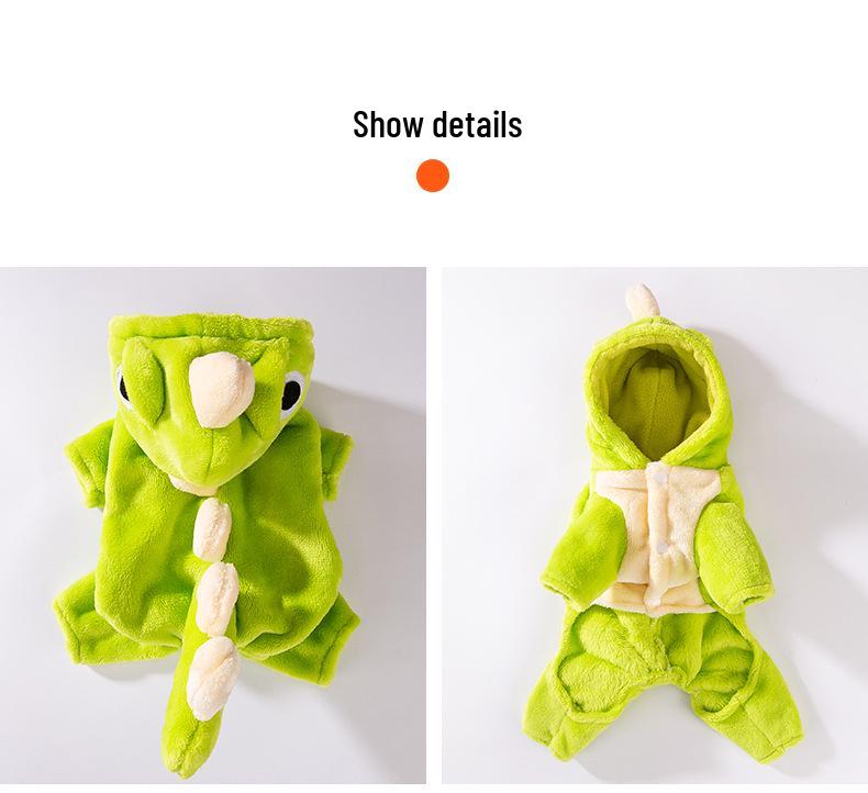 Adorable Dinosaur to Puppy Flannel Pet Apparel for Autumn/Winter