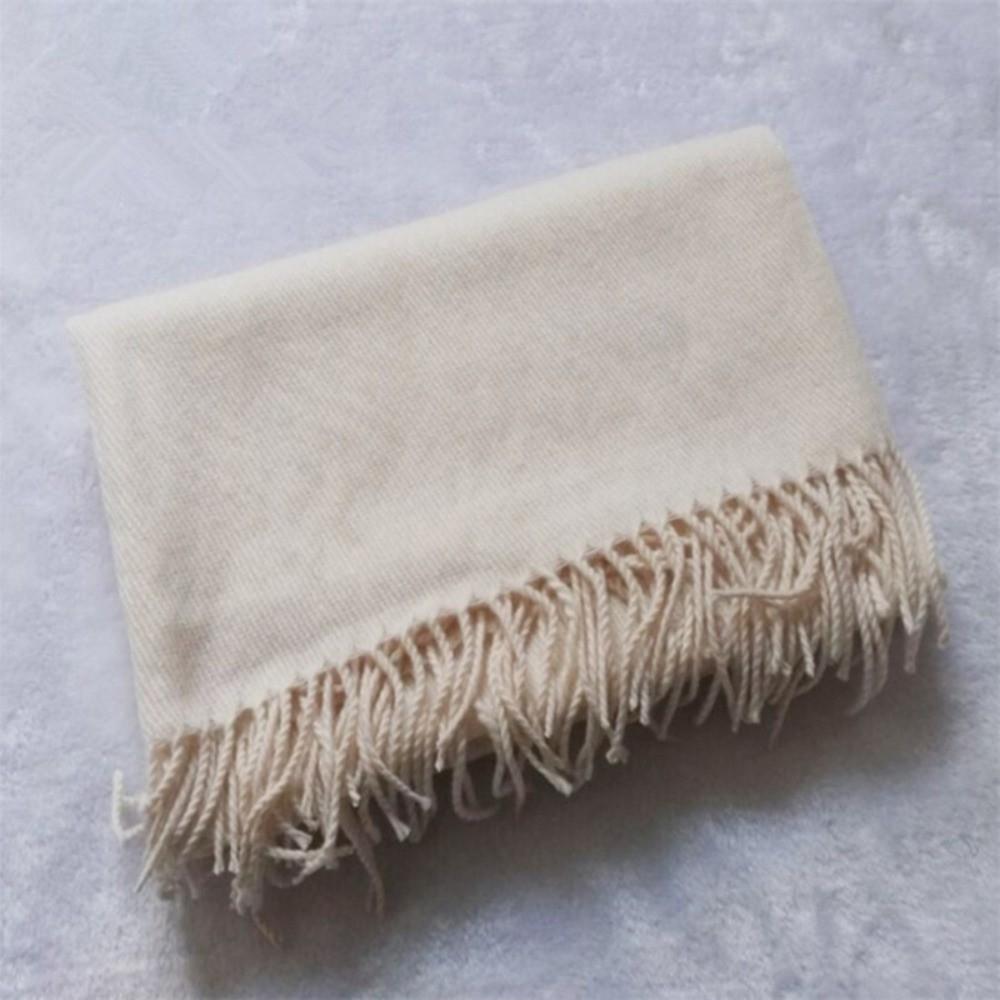 Solid Color Men Scarf Long Tassel Shawl Unisex Warm Scarf