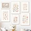 Tierweltkarte Cartoon Alphabet Zahl Wetterkarte Kunst Leinwand Malerei Nordic Poster Drucke Wandbilder Kinderzimmer Dekor Kein Rahmen